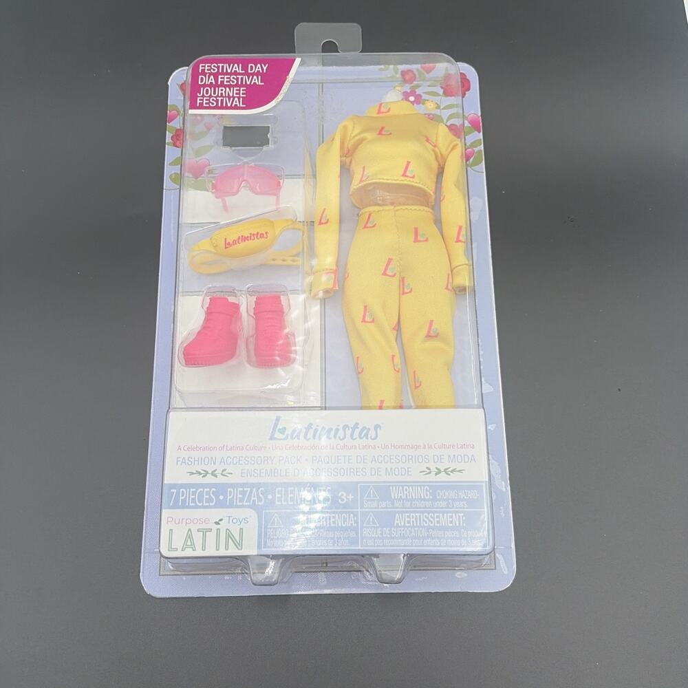 NEW Latinistas Fashion Pack “Festival Day” 7 Piece Outfit Accessories for 11.5